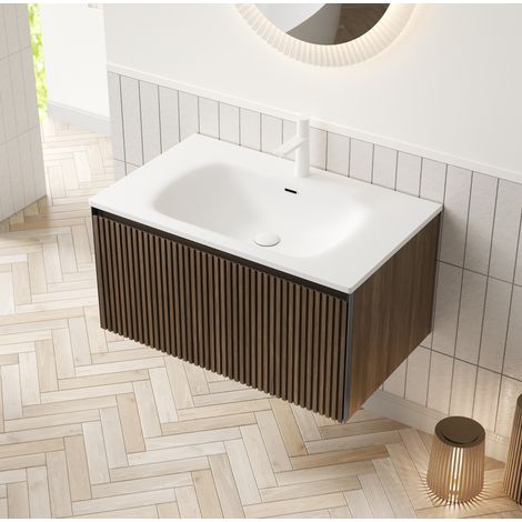 Meuble sous vasque 80 cm avec vasque céramique HAVRYA (1/5)