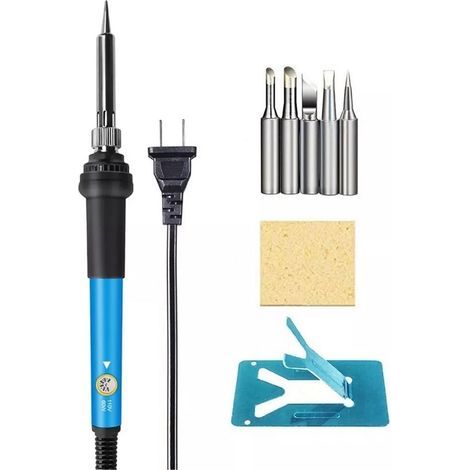 60-W-Lötset, variable Temperaturregelung, schnelles Aufheizen, elektrisch mit 5 Lötkolben, 110-V-US-Stecker (1/5)