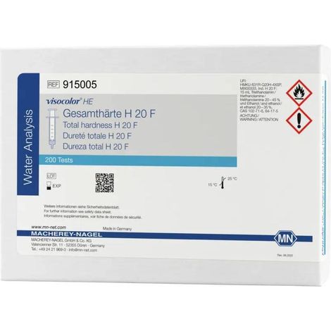 Kit de test titrimétrique Dureté totale H 20 F