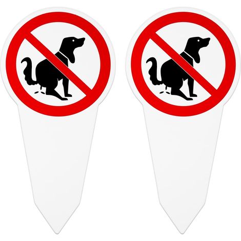 2pcs Panneau D'Avertissement pour Chien 180 x 300 mm, Pas de Toilettes pour Chien, Panneaux de Propreté pour Parc et Cour, Panneaux en PVC Durable (1/5)