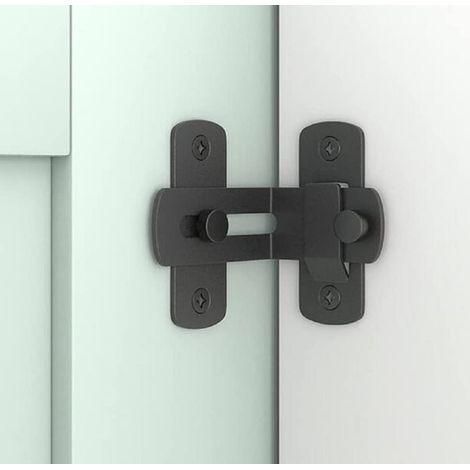 Verrou de porte pivotant noir à 90 degrés, verrou de porte de grange à angle droit