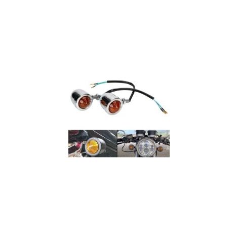 Universal 2X Chrome HL Motorrad-Blinker Rot - Crezuo
