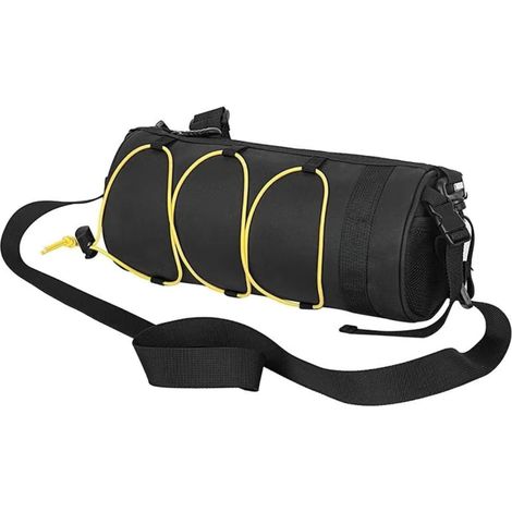 Borsa da Manubrio per Bicicletta Impermeabile - Borsa da Telaio Grande con Tracolla, Avvolgitore per MTB, Mountain Bike e Bici da Strada - Giallo (1/5)