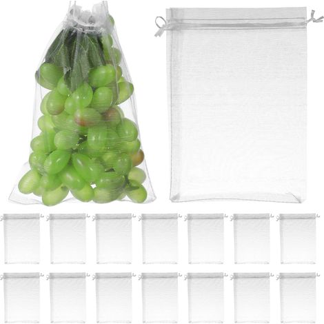 50 pièces Sacs Filet Fruits Protection Arbres Fruitiers: Filets Anti-Insectes Réutilisables avec Cordon, Sacs en Maille Respirante pour Cerises Raisins Pommes Jardin Verger (1/5)