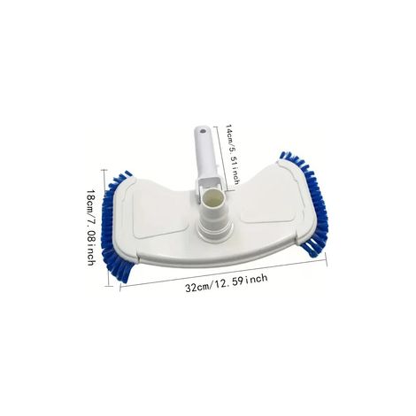 Tête d’aspiration blanche 14 pouces pour piscine – Modèle manuel renforcé avec brosses latérales, adaptée aux piscines hors‑sol et enterrées (1/5)