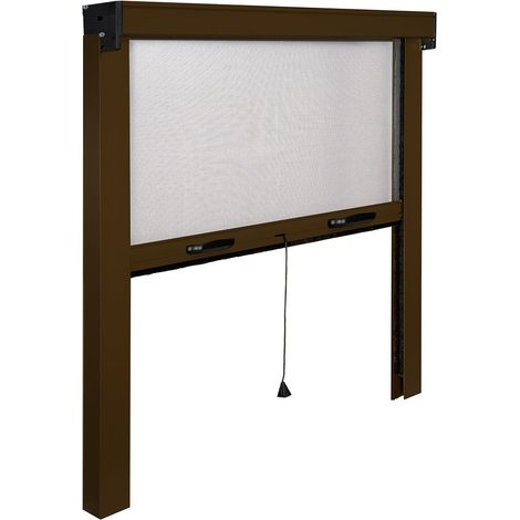 Moustiquaire IRS-CE aluminium marron 100x170 cm vertical pour fenA tres (1/3)