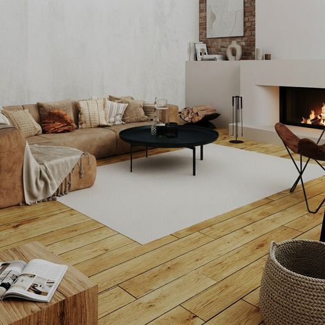Kilim moderne Tapis Bohemian - Tapis en laine - 180x120cm, Rectangular - 100% Laine vierge - Tissé main - Blanc