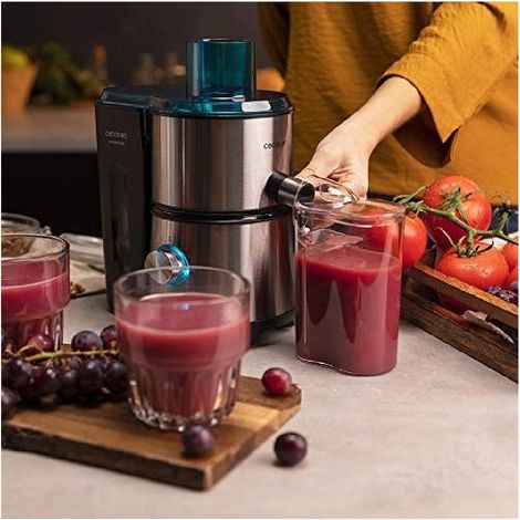 Cecotec – Centrifugeuse Juice&Fresh 400 Titan Black 400W – 22000 tours/minute – Large bouche d'entrée 55mm – Système antigouttes – Sans BPA (1/8)