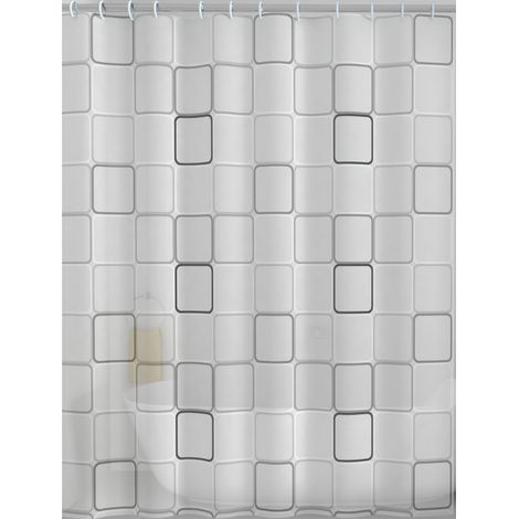 Tenda doccia bagno in peva domino grigia - 180x200 cm (1/3)