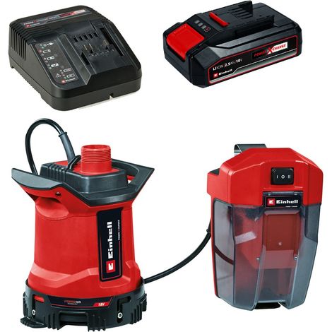 Einhell GE-DP 18v Power X-Change Cordless Submersible Water Pump +2.5AH Kit
