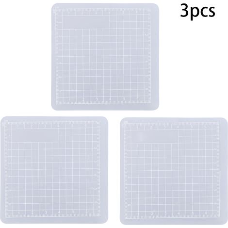 Set aus 3 durchscheinenden, rutschfesten Schneidebrettern für Bastelarbeiten, handgefertigtes Aufkleberwerkzeug (8 x 8 cm) (1/5)