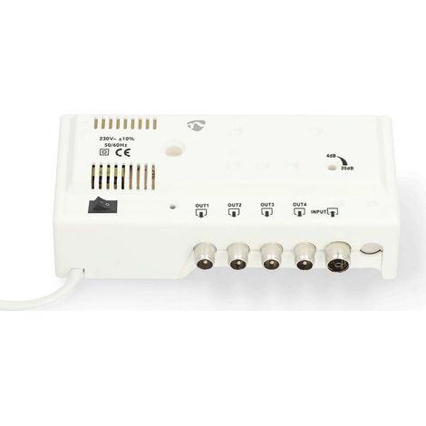 Antenneverstarker nedis samp42244wt gewinn 20 db 4 ausgange