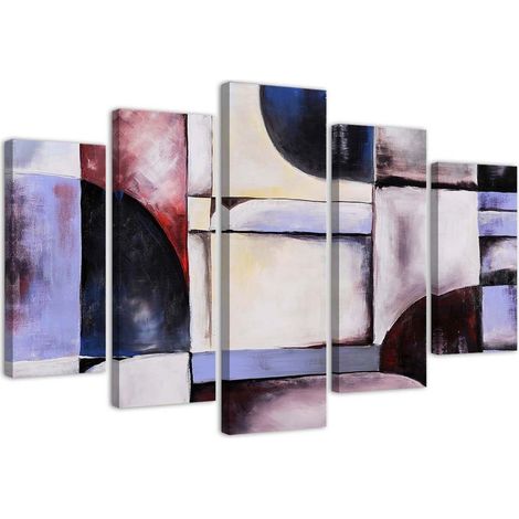 Quadro su tela 5 paneli Astrazione viola - 100x70 (1/5)