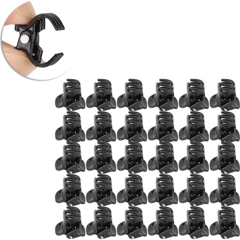 Lot de 100 mini pinces à cheveux noires en plastique, accessoires pour vêtements et cheveux (1/5)
