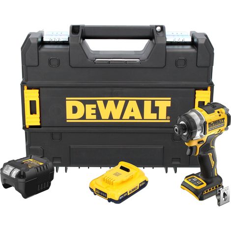 Avvitatore a impulsi a batteria DeWalt DCF 860 D1T 18 V 282 Nm 1/4" brushless + 1x batteria ricaricabile 2,0 Ah + caricabatterie + TSTAK