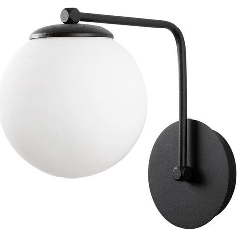 Aplique de pared negro con tulipa de cristal Model 12 (1/4)