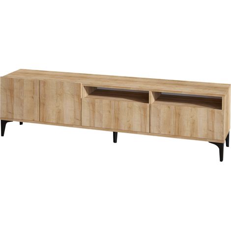 Porta TV in legno "Ross" - 180 x 35 x 52 cm - Rovere