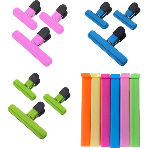 15 Pièces Pince Fermeture Sachet Alimentaire pour Snacks Pain Bonbons, Pince Cuisine Sachet pour Fermer Sachet, 7.5/11/15cm Plusieurs Couleurs (1/5)