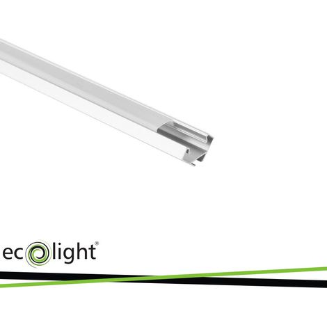 PROFILO ANODIZZATO ANGOLARE R02 + PARALUME OPALINO 2MT (1/3)