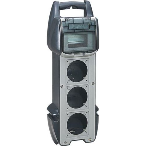 Cassetta da mestiere P17 IP44 IK10 16A da equipaggiare - 250V - può ricevere fino a 3 prese - LEG058943