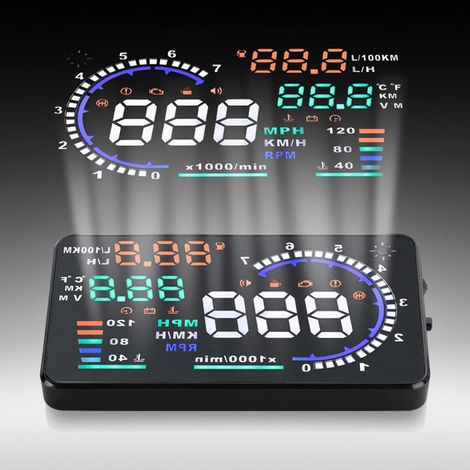 Affichage tête haute (HUD) de la température de l'eau, projecteur OBD2 automatique, compteur de vitesse, détecteur de consommation d'huile, alarme de sécurité