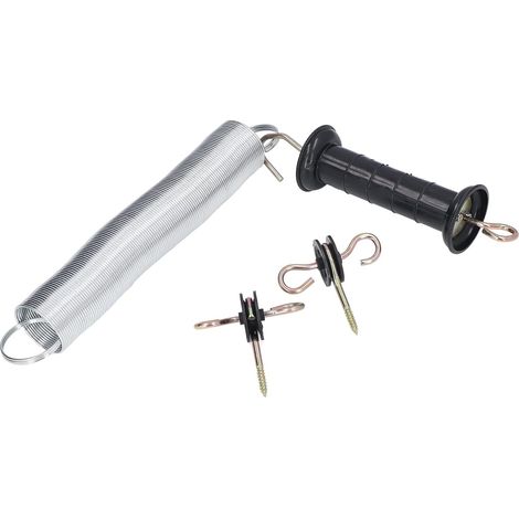 Electric Fence Gate Kit, Electric Fence Handle Set PP Iron 5 Meters Animal Spring Door Accessory with Insulated Nail Handle for Livestock (1/5)