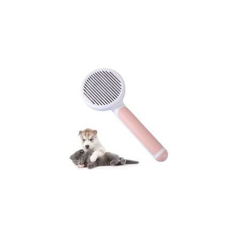 Selbstreinigende Bürste – Bürste für abgestorbene Katzen- und Hundehaare, für die Schönheit von Hunden und Katzen (rosa) – Crezuo (1/3)