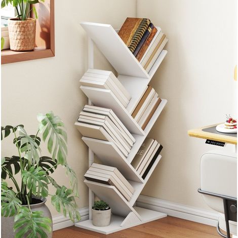 Librería con forma de árbol de 7 estantes, blanca OKMYHOME (1/5)