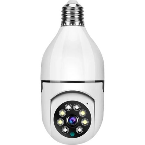 Caméra Ampoule HD E27 Couleur Vision Nocturne WiFi caméra intérieure Alarme vocale Audio bidirectionnel AI Suivi de Mouvement caméra IP(Cam No Card) (1/5)