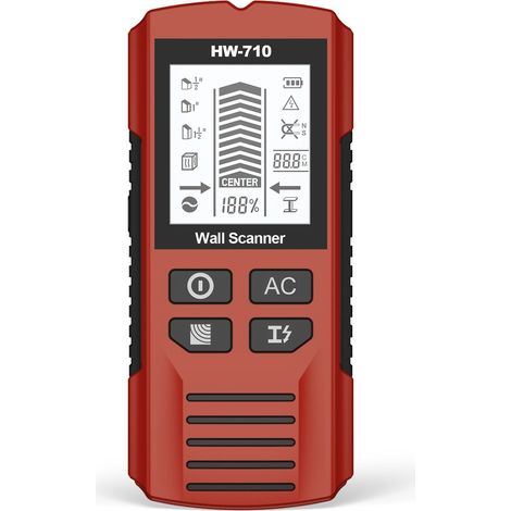 Five-in-one wall detector, stud column detector, measuring instrument, wall metal detector -- Red