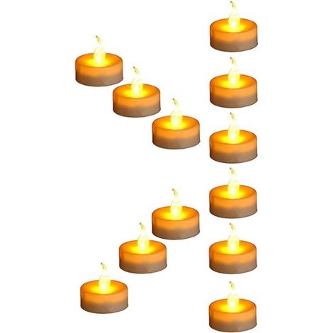 Bougies chauffe-plat à LED,fausse bougie électrique avec ampoule lumineuse,12 pièces,idéales pour les fêtes,la décoration intérieure et les célébrations du festival (1/5)