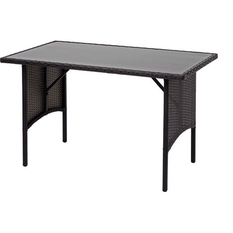 Poly-Rattan Esstisch HHG-794, Esszimmertisch Gartentisch Tisch, Gastronomie 112x60cm schwarz