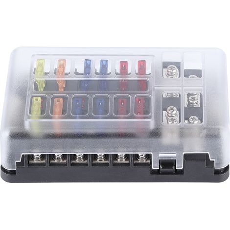 Porte-fusibles 12 voies à lame avec voyant LED, boîtier étanche universel pour auto, bateau, yacht (1/5)