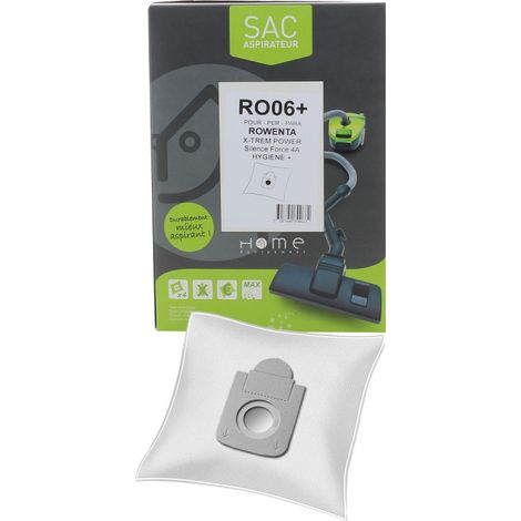 Sacs microfibres adaptable par 4 HYGIENE + HERO06+ pour Aspirateur , COMPACT POWER, POWER XXL, SILENCE FORCE, SILENCE FORCE ALLERGY+, SILENCE FORCE COMPACT, X-TREM POWER MOULINEX, ROWENTA