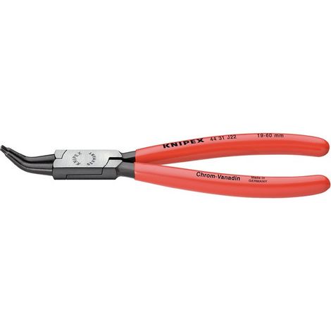 KNIPEX 44 31 J42 Pinza per anelli di sicurezza per anelli di sicurezza interni a fori angolazione a 45° rivestiti in resina sintetica atramentata nera 310 mm