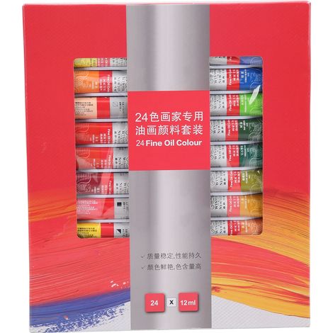 18 pièces Kit de peinture à l'huile, pigments vifs et brillants, résistants à la lumière, pour toile, panneaux, papier et carton (1/5)