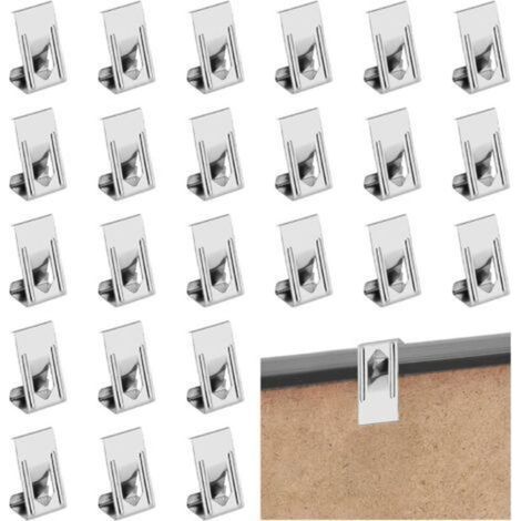 100PCS Clip pour Cadre Photo, Pince Lit Chauffant, Cadre Photo Cintre, Crochets de Fixations pour Cadres pour Cadre Photo (1/4)