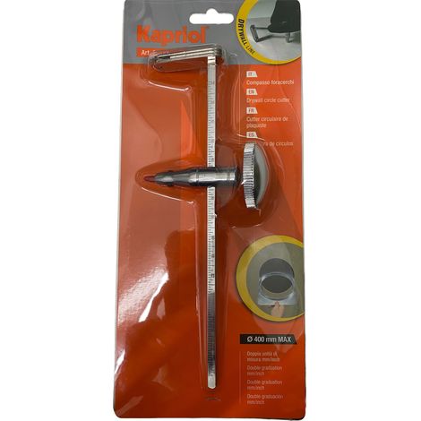 COLTELLO A COMPASSO TAGLIA CERCHI FORI SU CARTONGESSO Ø40cm KAPRIOL (1/3)