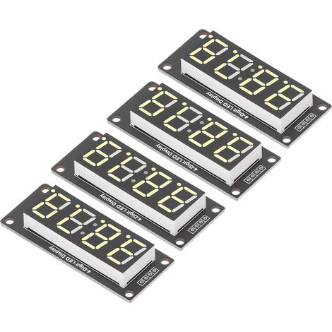 4 Stück 4-stellige digitale LED-Röhrenanzeigen, 7-Segment-Uhrmodul TM1637, 0,56 Zoll, gelb, MRA041E (1/5)