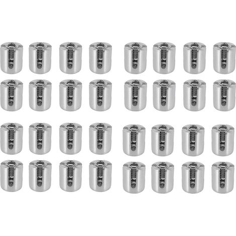 Ensemble de 32 accessoires pour grilles murales en câble d'acier inoxydable, pinces en croix, fil d'acier de 3 mm (1/5)