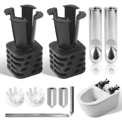 9 Pièces Kit Fixation Abattant WC Charniere Abattant WC Support Universel Toilette Murale Conception Quatre Pieds Installation Multidirectionnelle Adaptée Pose Neuve et Rénovation de Toilettes