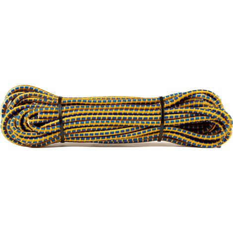 SNURO Corde élastique ronde (6mm, 10m, mélange de couleurs) - Qualité professionnelle - Résistante aux intempéries et réutilisable - Charge de rupture 80kg - WLL 40kg