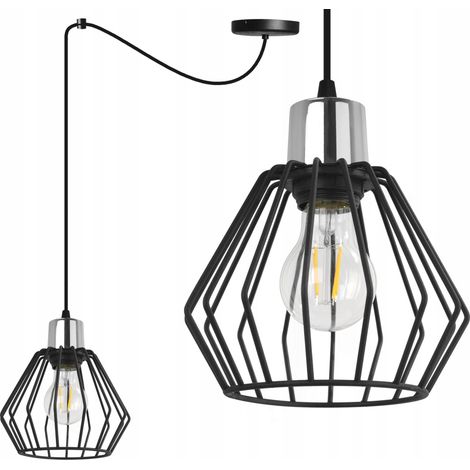 Hängelampe, Deckenleuchter, Drahtschirm, LED