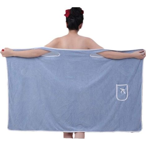 Serviette de Bain Serviette de Bain absorbante Ultra Douce pour Femme, Serviette de Bain en Polaire Corail, Enveloppement avec Bonnet de Douche imperméable 80x150cm (1/5)