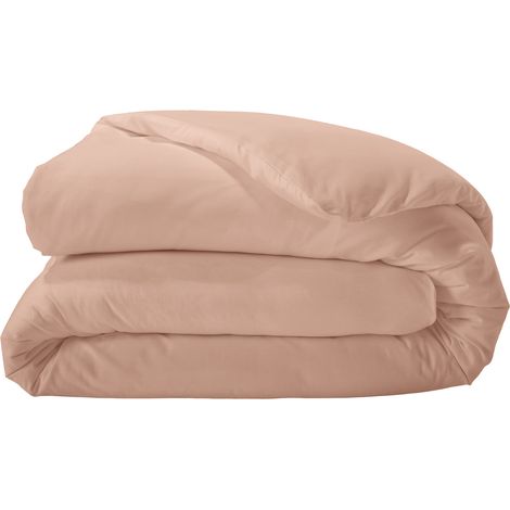 Housse de couette unie en percale de coton Pêche 280x240 cm