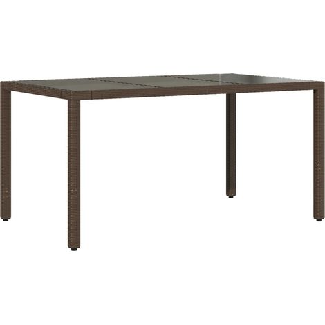 Maison Exclusive - Gartentisch mit Glasplatte Braun 150x90x75 cm