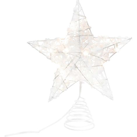 Étoile lumineuse LED blanche pour sapin de Noël, cime scintillante pour décoration de fêtes. (1/5)
