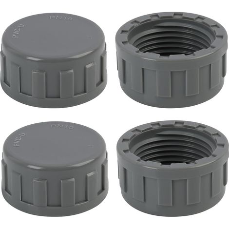 4 Pièces Bouchon Fileté en PVC Bouchons Filetés en PVC, Filetage Intérieur Rond de 32 Mm, Robuste Et Résistant Aux Intempéries, Filetage Intérieur du Bouchon de Fermeture pour Jardin, Machines à Laver (1/5)
