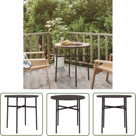 INLIFE Table à thé Marron 45 cm Résine tressée (1/5)