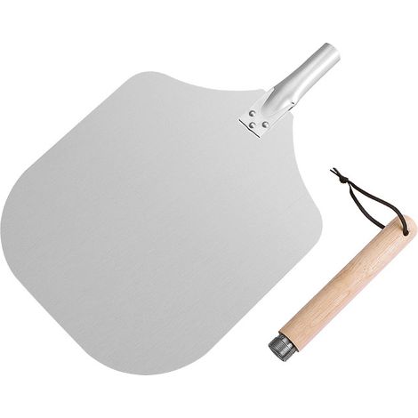Pelle à Pizza en Aluminium 30 cm Manche Détachable Carré à Visser Longueur Totale 88 cm Pelle de Transfert Four (1/4)